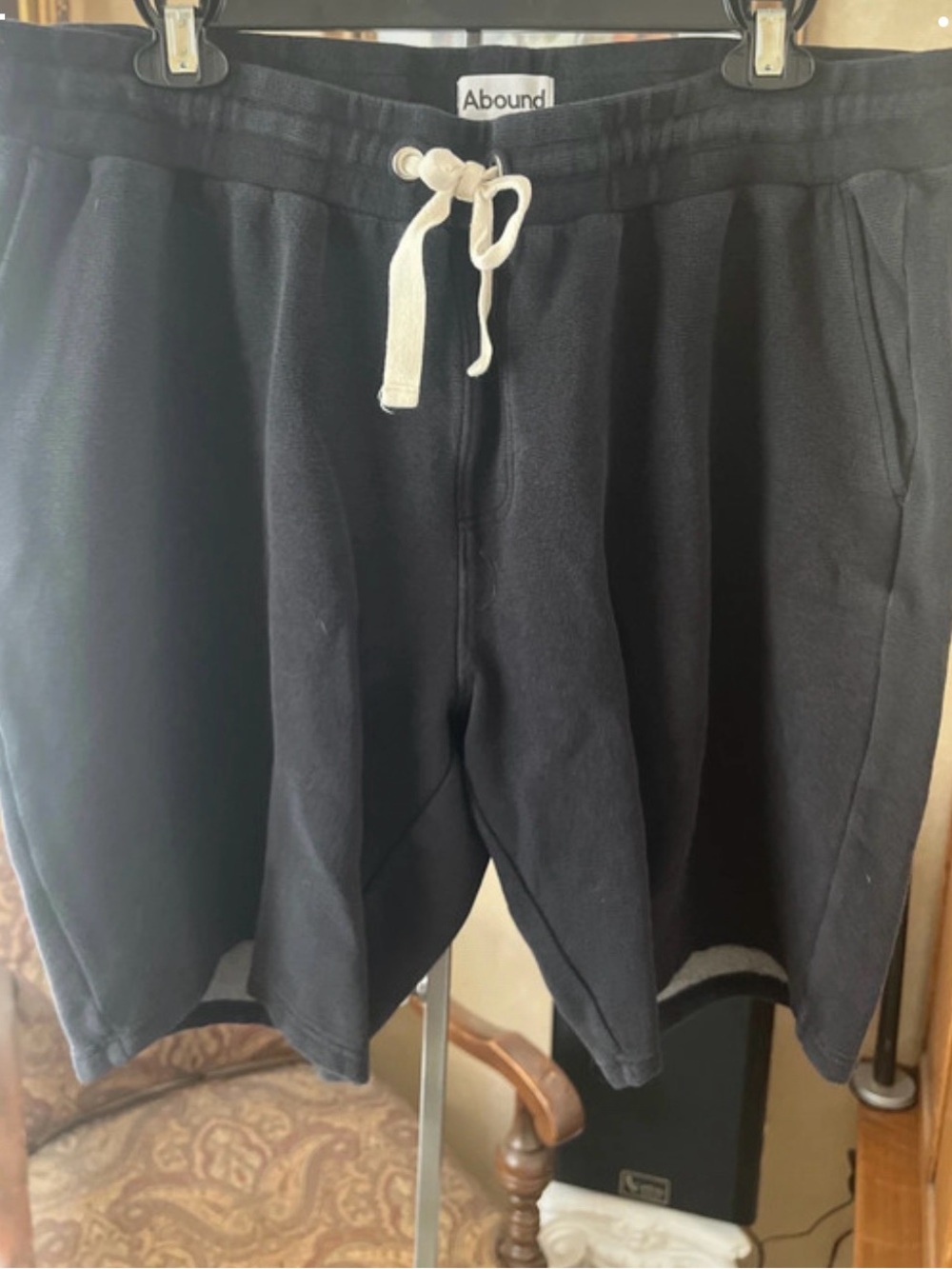 Abound Men's Black Athletic Shorts with White Drawcord